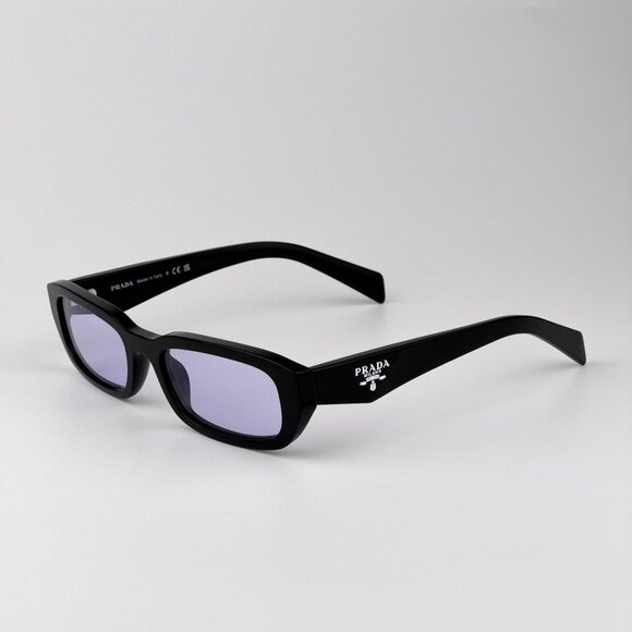 Prada PRB06S Rectangle Sunglasses – Black Frame Violet Lenses | Model 16K40J - Picture 6 of 9